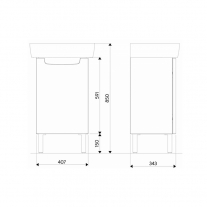 Set mobilier si lavoar, Kolo Geberit Group, Rekord, 50cm, alb lucios